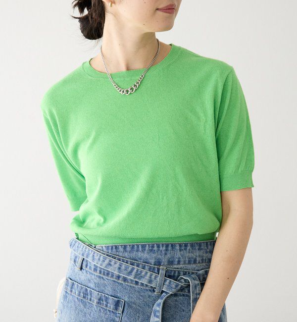  「予約【A・MONN(アモン)】HALF SLEEVE KNIT」|ニット・セーター|