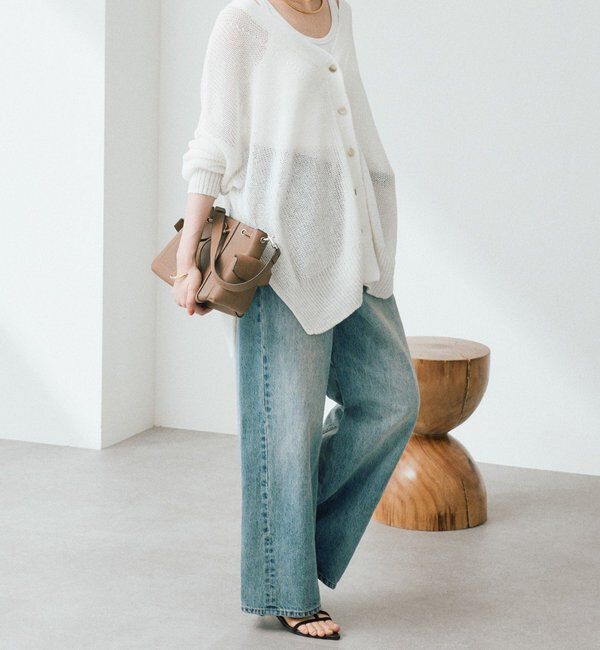  「予約【前後2WAY仕様】リネンブレンド2WAYカーデ」|カーディガン|