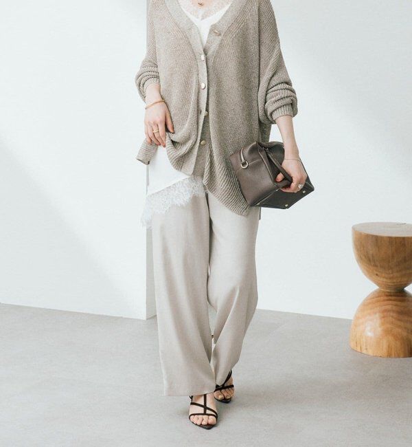  「予約【前後2WAY仕様】リネンブレンド2WAYカーデ」|カーディガン|