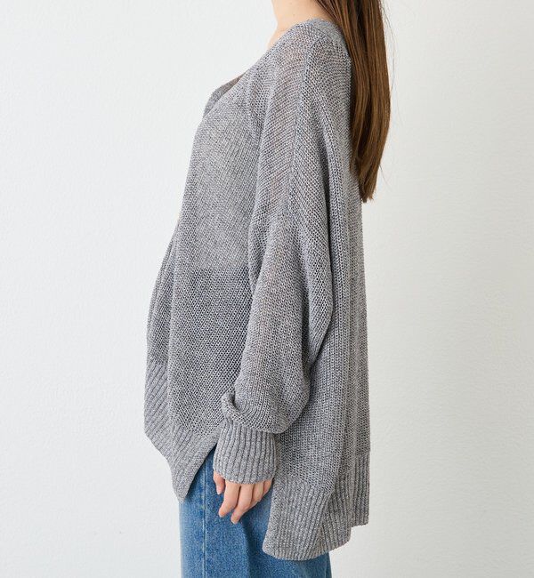  「予約【前後2WAY仕様】リネンブレンド2WAYカーデ」|カーディガン|