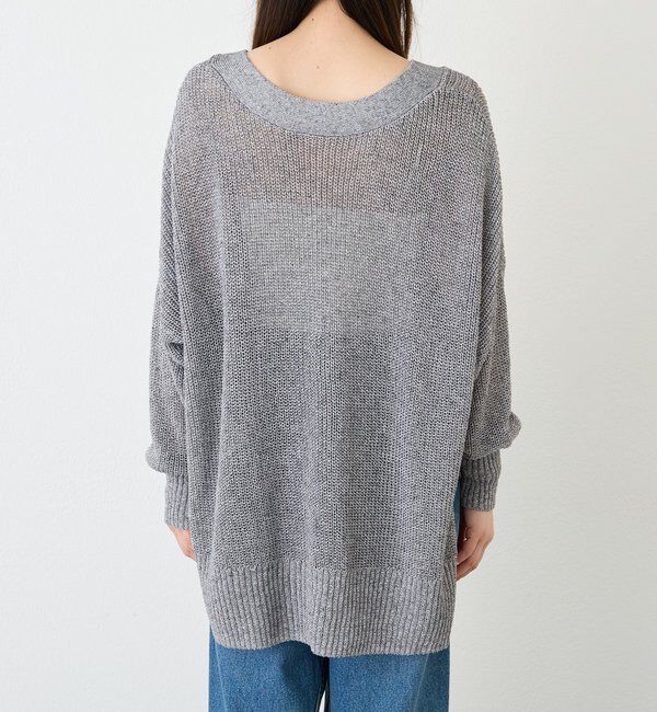  「予約【前後2WAY仕様】リネンブレンド2WAYカーデ」|カーディガン|