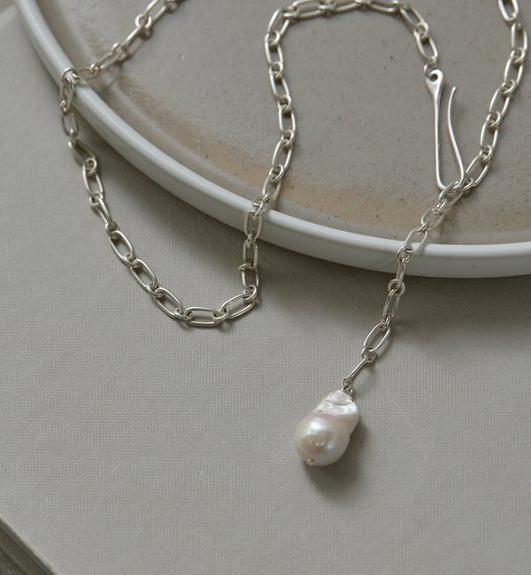  「【25th記念アイテム】【2.718】オイスターパールチェーンネックレス」|リング|シルバー系