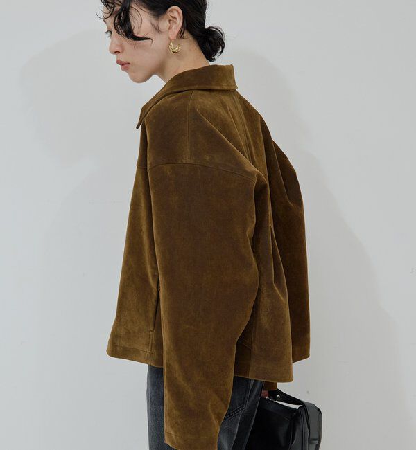  「【手洗い可】フロッキーデニムジップブルゾン」|ベスト・ジレ|