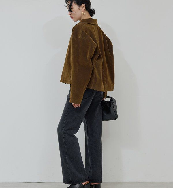  「【手洗い可】フロッキーデニムジップブルゾン」|ベスト・ジレ|