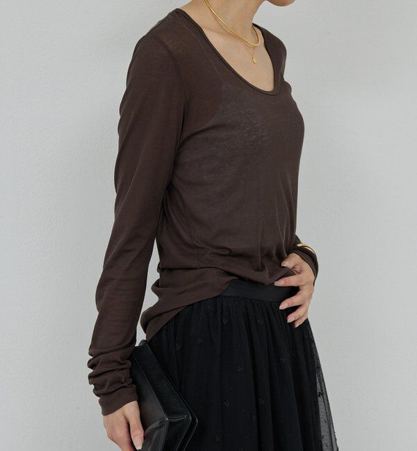  「シアーUネックロンT」|Tシャツ・カットソー|