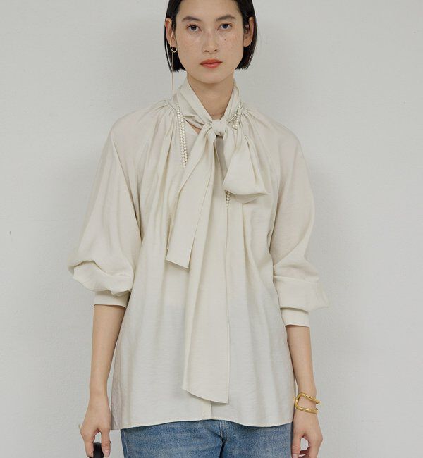  「【上品&times;華やか】【2way】ギャザーボウタイブラウス」|シャツ・ブラウス|