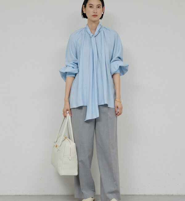  「【上品&times;華やか】【2way】ギャザーボウタイブラウス」|シャツ・ブラウス|