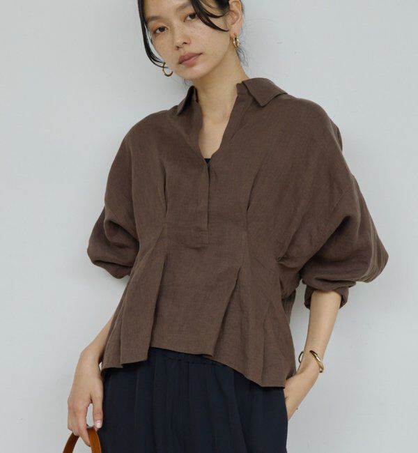  「【WEB限定】【大人気につきリバイバル】ウエストシェイプシャツ」|シャツ・ブラウス|ブラウン
