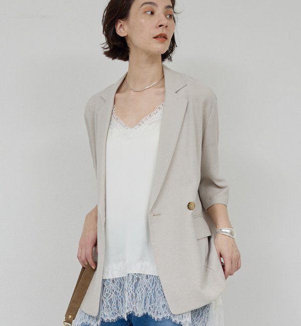  「【2サイズ展開】【大人気アイテムが今年も登場】ハーフスリーブジャケット」|テーラードジャケット|