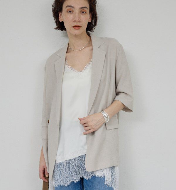  「【2サイズ展開】【大人気アイテムが今年も登場】ハーフスリーブジャケット」|テーラードジャケット|