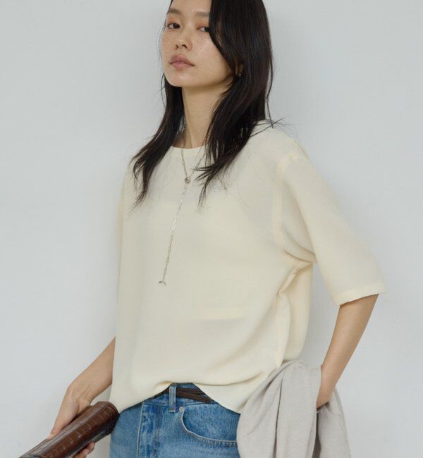  「バックスリットハーフスリーブブラウス」|シャツ・ブラウス|