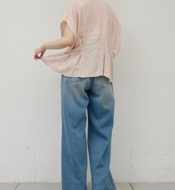  「【WEB限定】ハーフスリーブウエストシェイプシャツ」|シャツ・ブラウス|