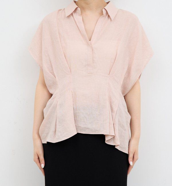  「【WEB限定】ハーフスリーブウエストシェイプシャツ」|シャツ・ブラウス|