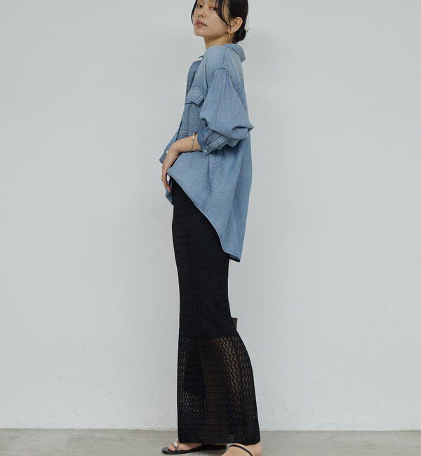  「【驚くほど軽い！】シアーデニムシャツ」|シャツ・ブラウス|