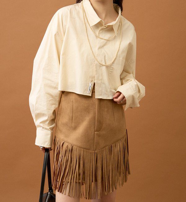  「フェイクスウェードフリンジスカート」|スカート|