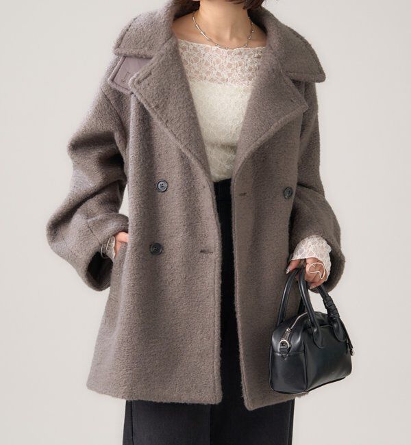  「25AWシャギーミドルコート」|その他|チャコールグレー