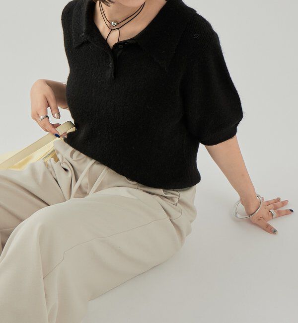  「衿付き半袖ニット」|ニット・セーター|