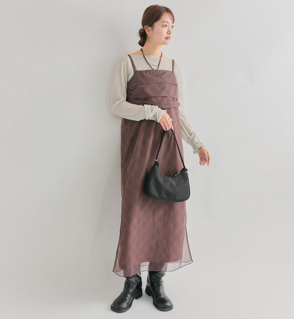  「シアーチェックキャミワンピース」|ワンピース|