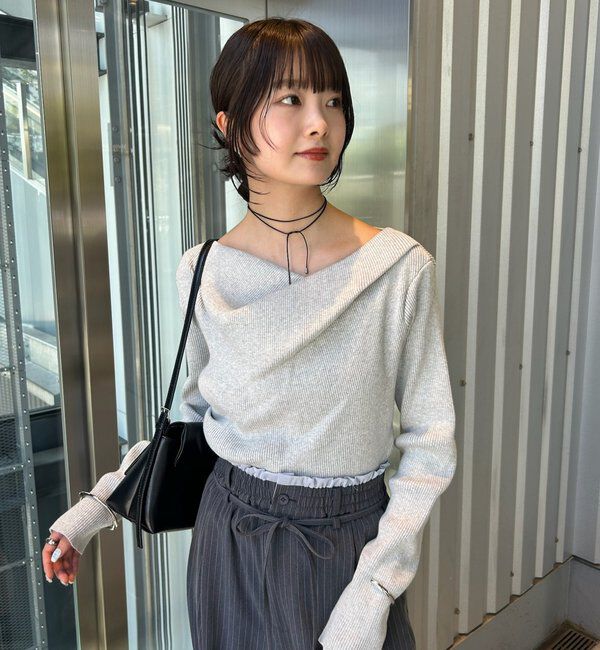  「オフショルリブニット」|ニット・セーター|