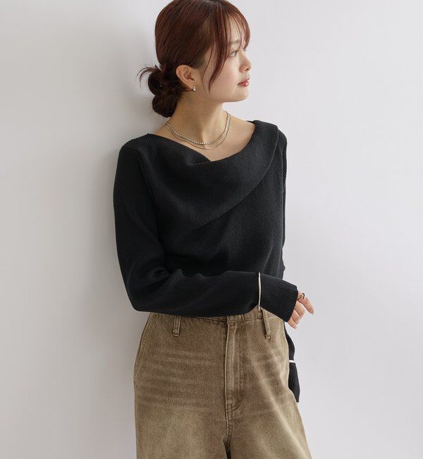  「オフショルリブニット」|ニット・セーター|