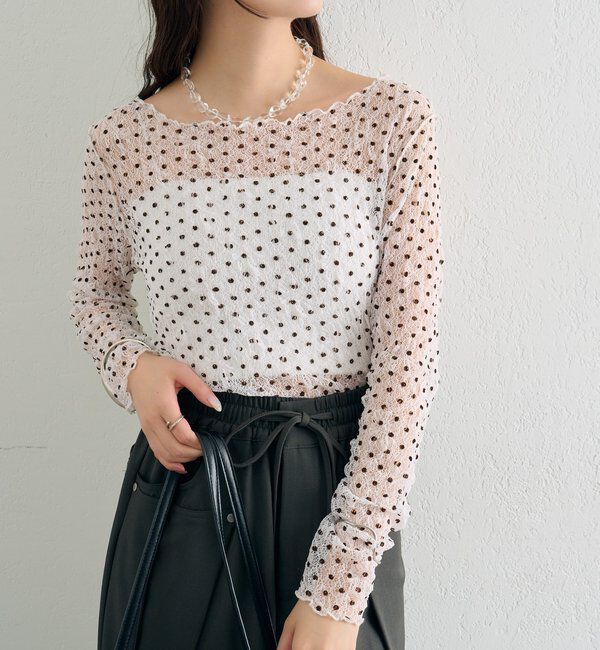  「ドットレースプルオーバー」|Tシャツ・カットソー|