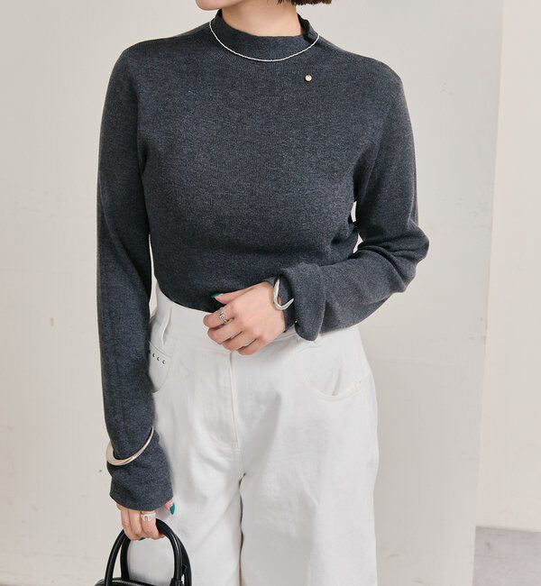  「プレート付きハイネックニット」|ニット・セーター|