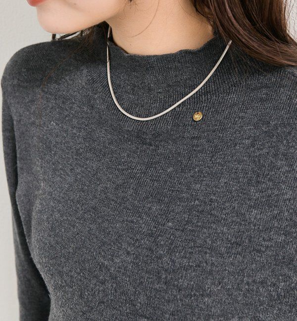  「プレート付きハイネックニット」|ニット・セーター|