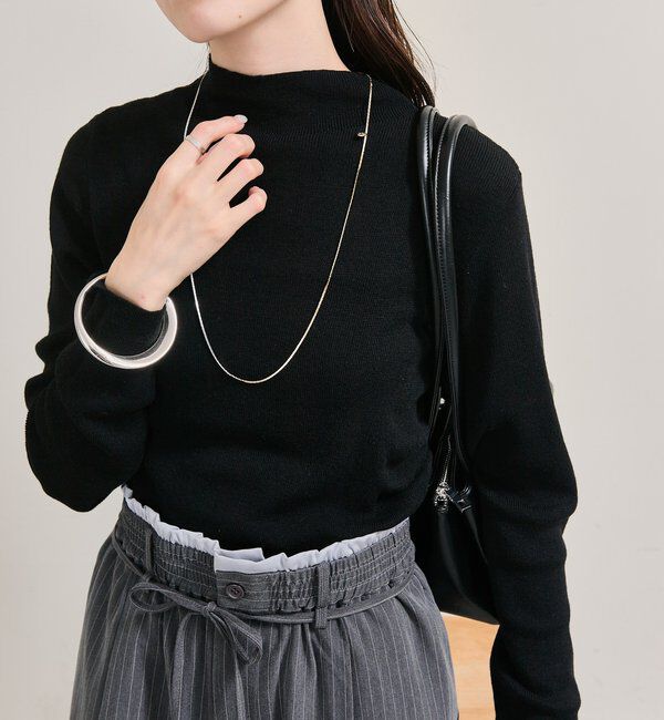  「プレート付きハイネックニット」|ニット・セーター|