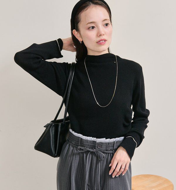  「プレート付きハイネックニット」|ニット・セーター|