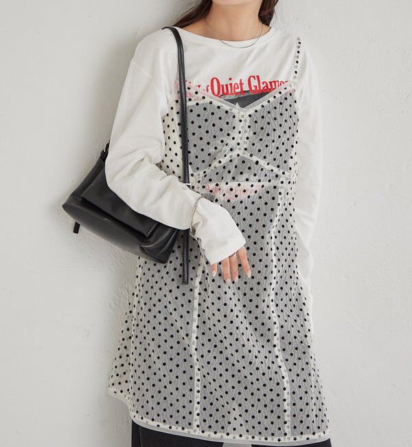  「ドットチュールキャミチュニック」|キャミソール|