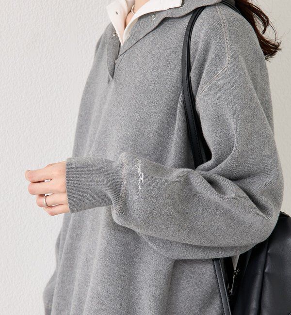  「スウェットライクヘンリーニット」|ニット・セーター|