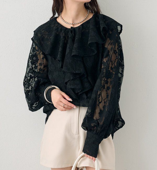  「ラッフルカラーブラウス」|シャツ・ブラウス|