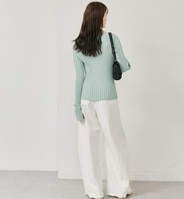  「ラウンドスリットリブカーディガン」|カーディガン|