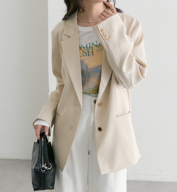  「ストライプテーラードジャケット」|テーラードジャケット|