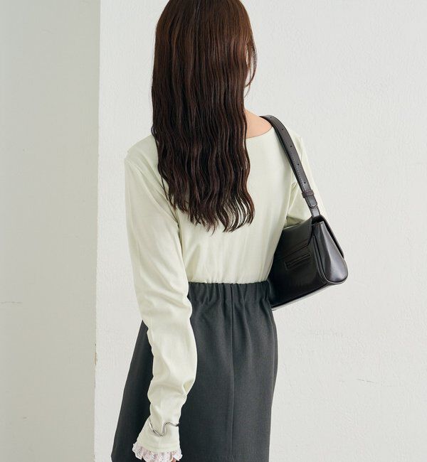  「レースドッキングオフショルロンT」|Tシャツ・カットソー|