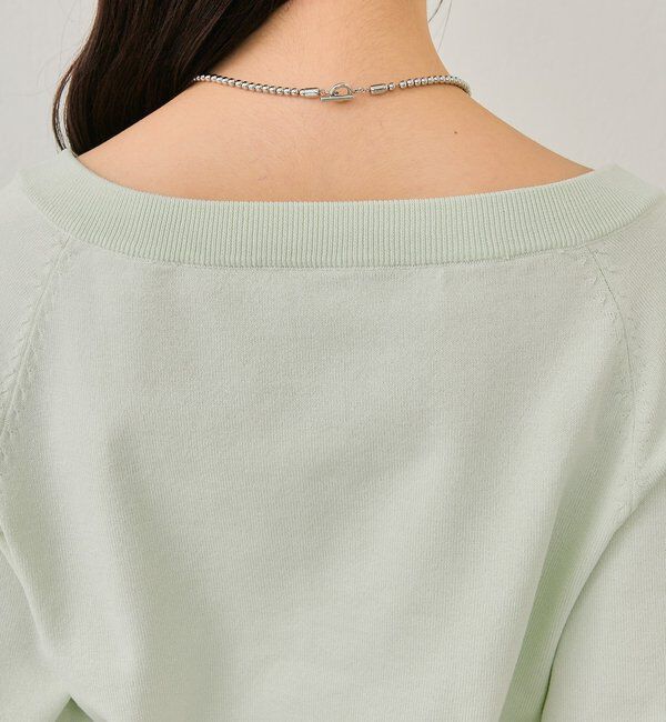  「ワイドネッククリアボタンカーディガン」|カーディガン|