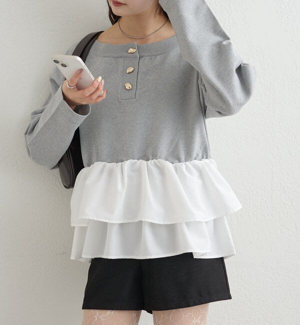  「ペプラムヘンリーニット」|ニット・セーター|