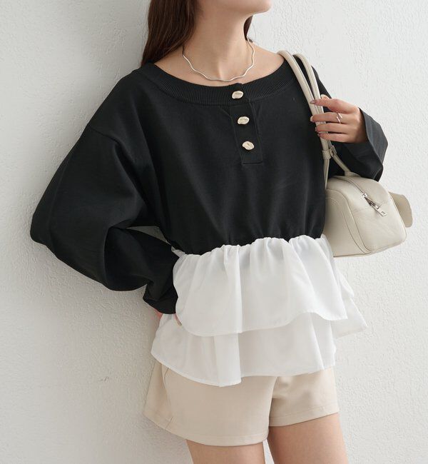  「ペプラムヘンリーニット」|ニット・セーター|