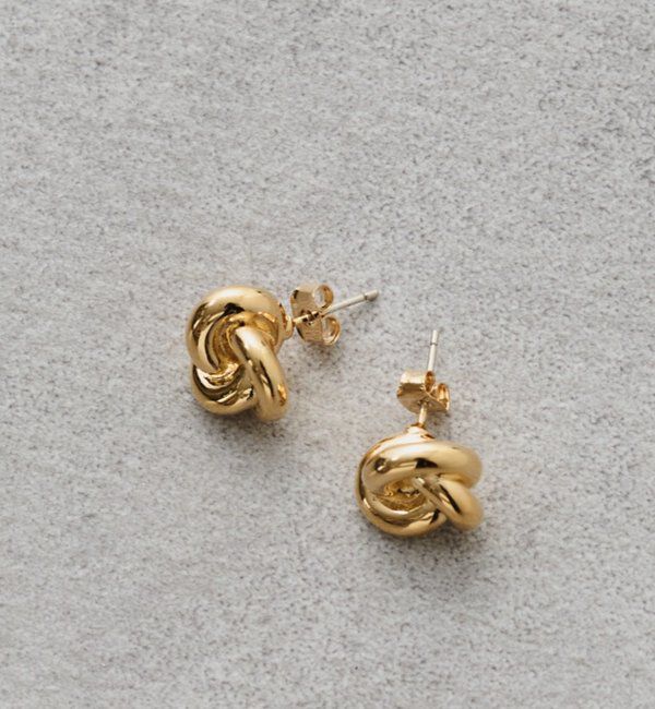  「【GALENA/ガレナ】ノットピアス」|リング|ゴールド