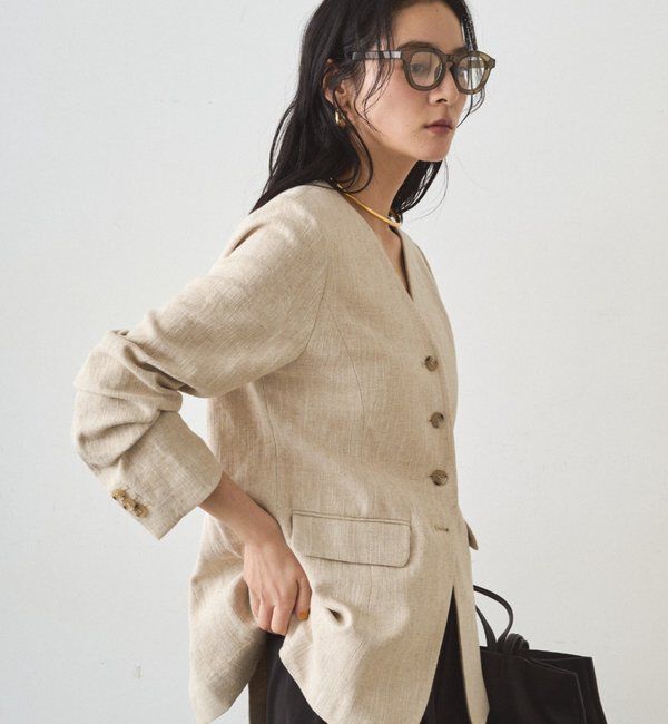  「リネンノーカラージャケット」|ベスト・ジレ|