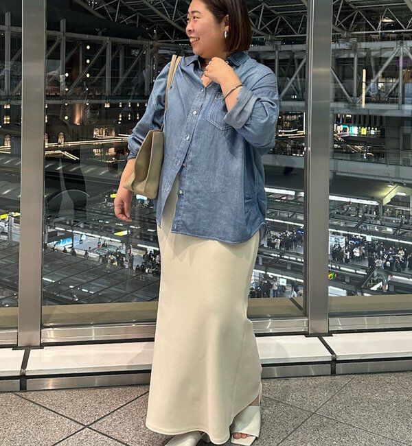  「【@_shirabe.s_コラボ】シアーデニムタックシャツ」|シャツ・ブラウス|