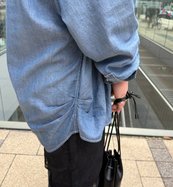  「【@_shirabe.s_コラボ】シアーデニムタックシャツ」|シャツ・ブラウス|