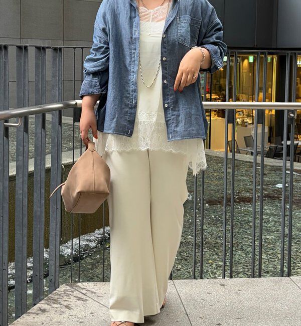  「【@_shirabe.s_コラボ】シアーデニムタックシャツ」|シャツ・ブラウス|