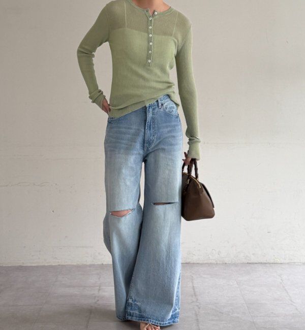  「シアーリブヘンリーニット」|ニット・セーター|