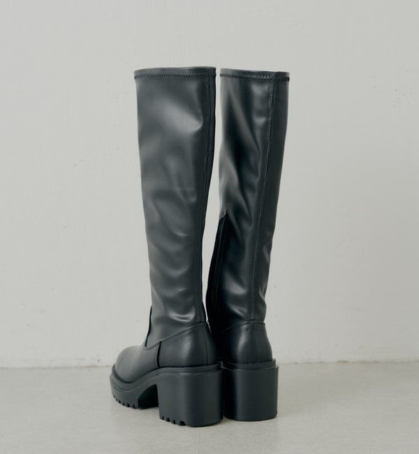  「【REVIVAL】厚底チャンキーストレッチロングブーツ」|ロングブーツ|