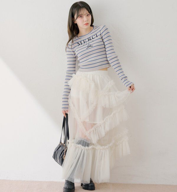  「【5色展開】ロゴ刺繍リブニット」|ニット・セーター|