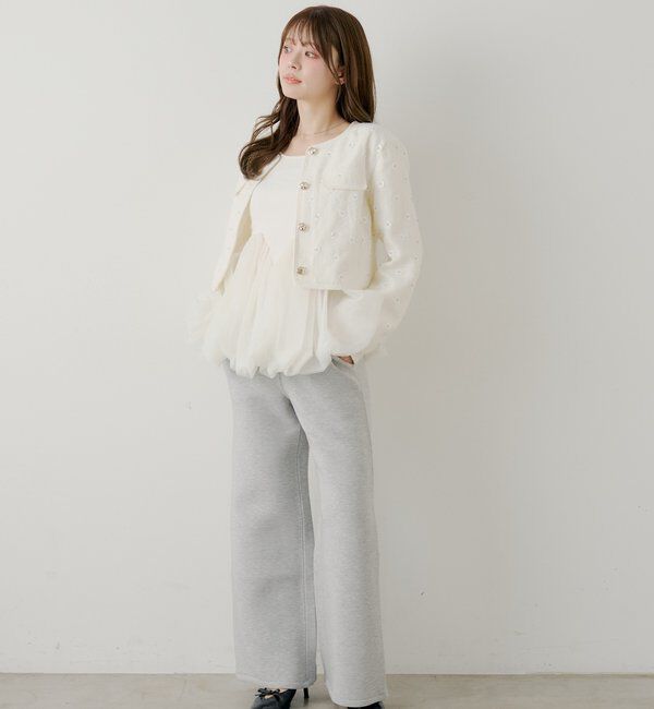  「【SALON by Chico/セットアップ対応】ダブルタックスウェットストレー」|チノ|