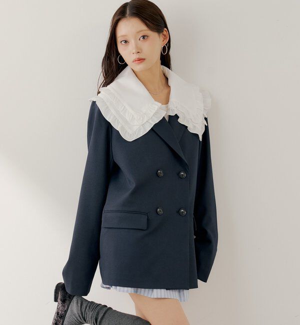  「【SALON by Chico】襟取り外しダブルフリルジャケット」|その他|