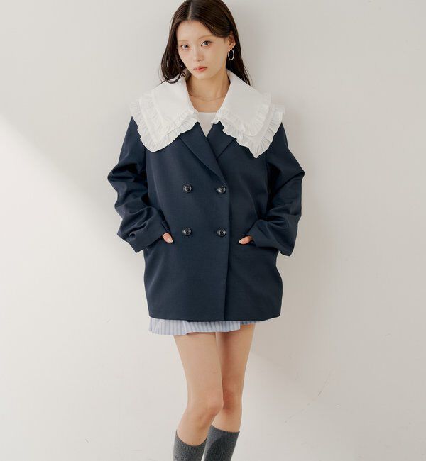  「【SALON by Chico】襟取り外しダブルフリルジャケット」|その他|