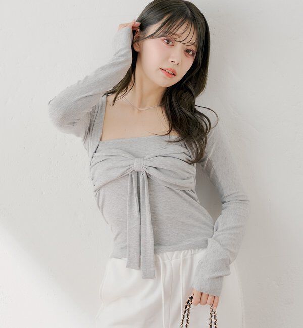  「ボレロ風リボントップス」|Tシャツ・カットソー|